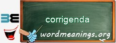 WordMeaning blackboard for corrigenda